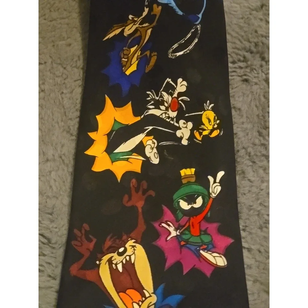 Vintage 1993 Looney Tunes Mania Tie Bugs Bunny Daffy Duck Taz Marvin 90s Novelty